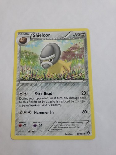 Pokemon Shieldon 69/114 Steam Siege Uncommon Restored Metal TCG Card