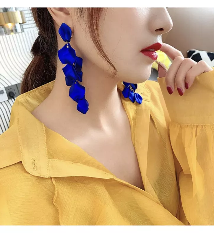 Royal blue pageant earrings sale