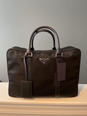 バッグ 736 Prada logo nylon briefcase black Black Nylon Briefcase | Authentic & Vintage | ReSee