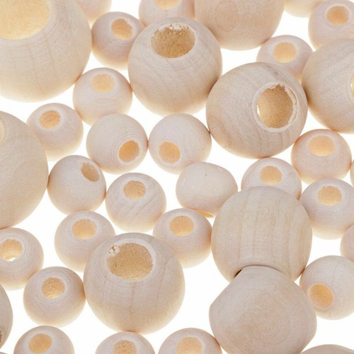 10-40mm Natural Wood Large Hole Wooden Beads for Macrame European Charms Crafts - Picture 4 of 18