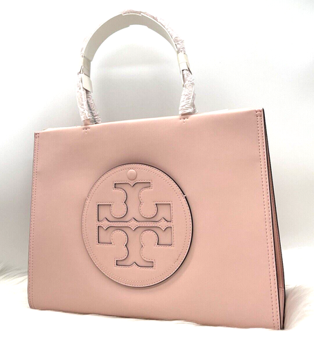 AUTH NWT TORY BURCH ELLA Bio Logo Small Tote Shopper Bag In Blush ~NEW~