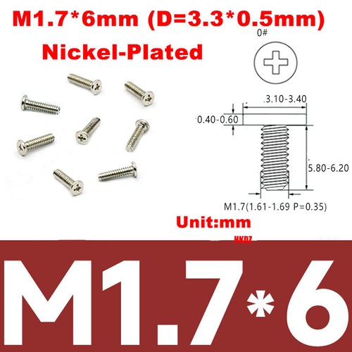 M1.6/M1.7 Phillips Thin Flat Head Machine Screws 304 Stainless Steel/Carbon Bolt - Picture 38 of 38