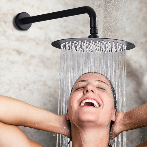 Wall-Mounted Shower System Faucet Set 10" Rain Shower Head Handheld Shower Kit - Picture 6 of 7