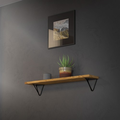2x Soporte triangular de estante de metal negro 160mm para balda repisa de pared - Imagen 9 de 9