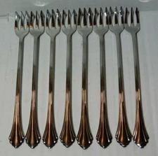 Lot Of 8 Oneida Rembrandt Stainless Cocktail Forks
