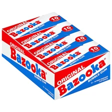 Bazooka THROWBACK ORIGINAL FLAVOR Bubble Gum 10 Piece Per Pack (Pack of 12)
