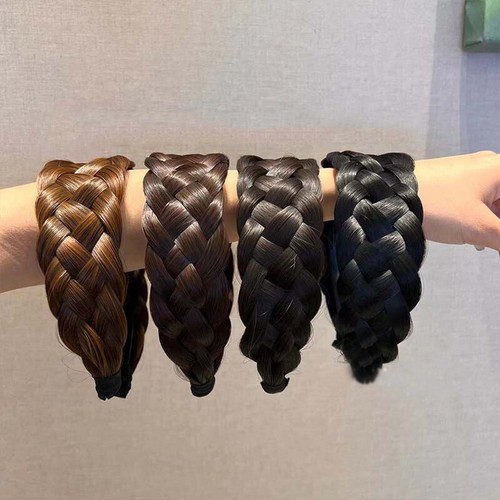 Fake Thick Plaited Chunky Braided Headband OnePiece Women Hair Band Wide Twist🎀 - Picture 5 of 17
