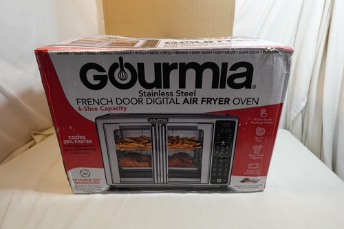 GOURMIA EDELSTAHL FRENCH DOOR DIGITALE LUFTFRITTEUSE OFEN - NEU OFFENE BOX #GTF2440