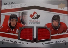 CONNOR McDAVID/JONATHAN DROUIN  TCD-MD  2014 TEAM CANADA JUNIOR ..DUAL JERSEY