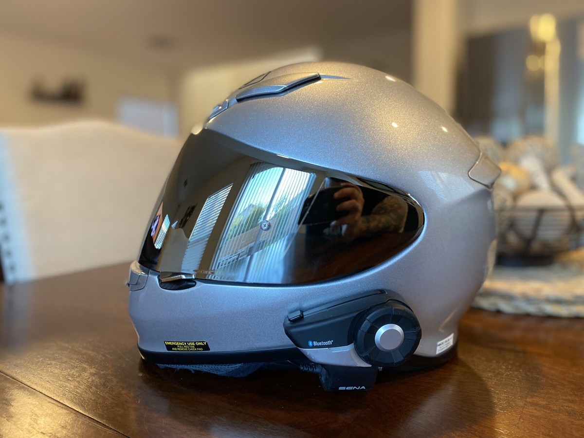 Shoei RF 1200 Silver Racing Motorcycle Helmet Size M w 2 Visors