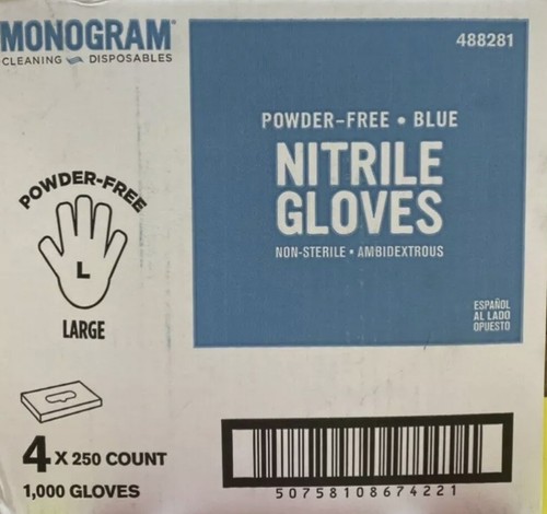 🧤1000 Nitrile Gloves LARGE Powder-Free Non-Sterile Ambidextrous HighPerformance - Picture 2 of 4