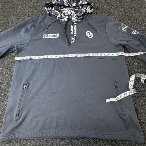 Colosseum Oklahoma OHT Military Appreciation Digital Camo Hoodie Mens XXL Gray - Picture 5 of 12