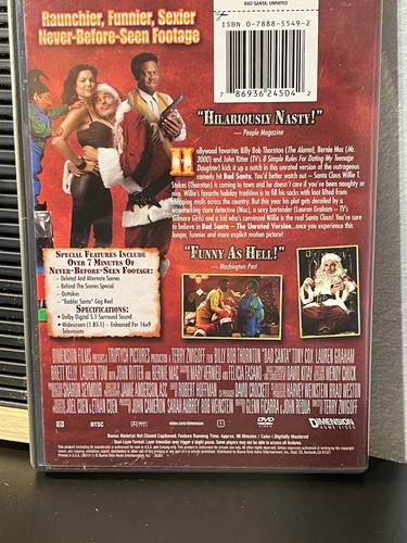 Bad Santa - 2003 - Billy Bob Thornton - Bernie Mac - UNRATED - CHARITY AUCTION - Picture 3 of 4