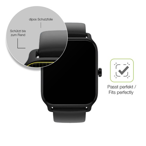 2x Full Cover Schutzfolie matt für IFMDA 1.8 Zoll Smartwatch Panzerfolie - Zdjęcie 6 z 7