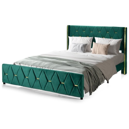 Full Size Adjustable Headboard Platform Bed Frame W/Padded Headboard & Footboard - Picture 7 of 13