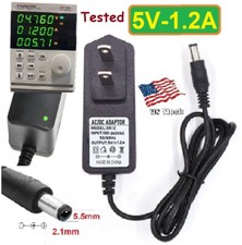 5V 1.2A AC/DC Adapter Power Supply for Home Electronics with 5.5x2.1mm Plug