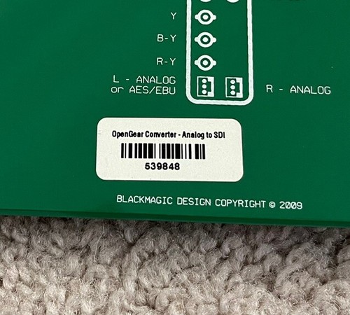 Blackmagic Design OpenGear Analog zu SDI Konverter Karte - ohne Box oder Backplate - Bild 5 von 6