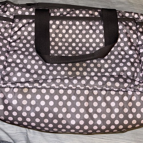 Le Sportsac Baby Diaper Bag Tote Polka Dot Brown Pink Pockets Zipper - Picture 4 of 9