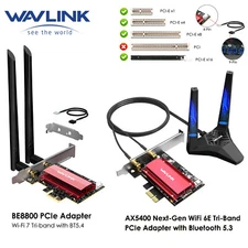 Wi-Fi 7/6E Tri-Band Intel AX210/BE200 PCIe Card BT5.4/5.3 Heat Sink Win 10/11