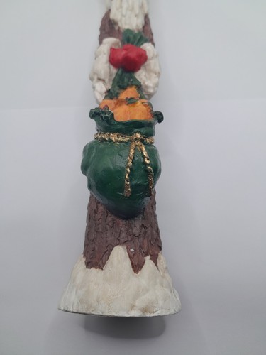 Vintage Roman Inc Folk Art Pencil Santa w/Cardinal on Head & Sack of Pears - Picture 9 of 9