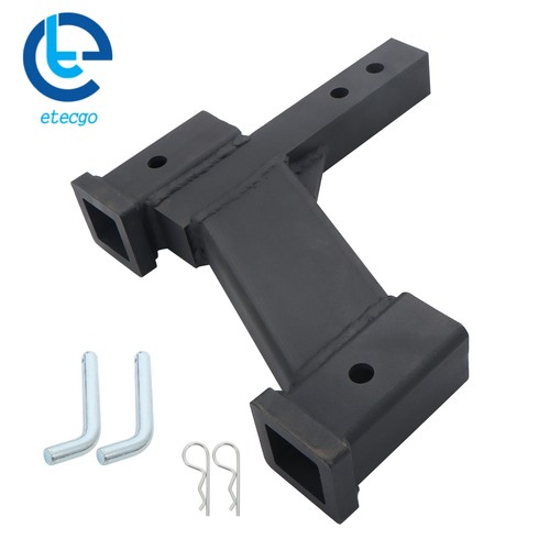 Trailer Dual Hitch Extender For 2 In Receiver With 2Inch & 10 Inch Rise Or Drop - Picture 1 of 17