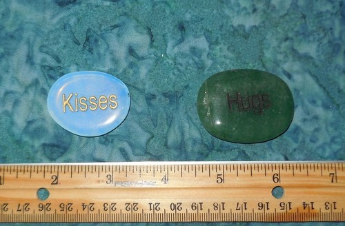 Hugs & Kisses Inspirational Meditation Gemstones Blue Bag NEW Opalite Aventurine - Picture 3 of 3