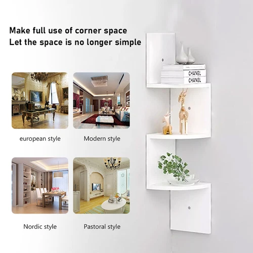 DE STOCK! 3 Ebenen Eckregal Wandregal Küchenregal Bücherregal Hängeregal Regal - Bild 10 von 12