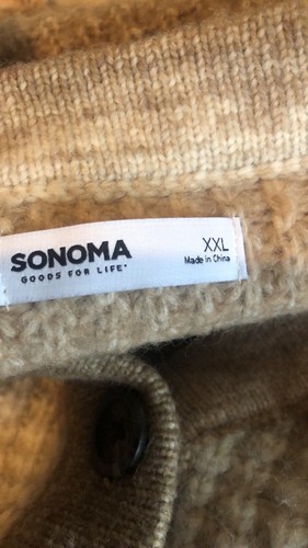New Sonoma Sweater Women’s Brown Tan Beige Striped Button Down Soft Cardigan XXL - Picture 10 of 13