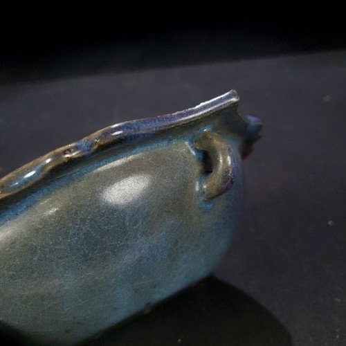 Antica porcellana cinese 7,4" Song Jun forno sottile ciotola oro - Foto 6 di 9