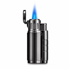 JOBON New Ergo Triple Torch Cigarette Cigar Lighter with Cigar Punch-Gun Metal