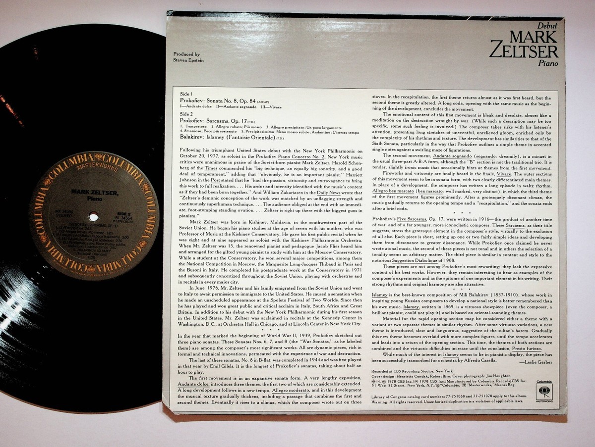 1978 Mark Zeltser Prokofiev Piano Sonata 8 Five Sarcasms