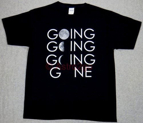 GOING GONE-Moon Lunar Phases Astronomy Space Science Kids T shirt L (14-16) only - Picture 2 of 3