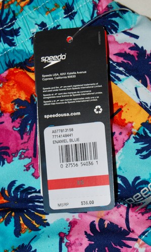 NWT Speedo Girl's Enamel Blue Palm Print Board Shorts sz XS - Picture 7 of 7