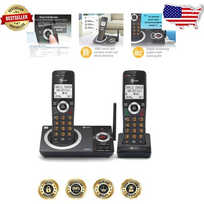 Digital Answering System Cordless Phone Dual Handset with Advanced Call Features