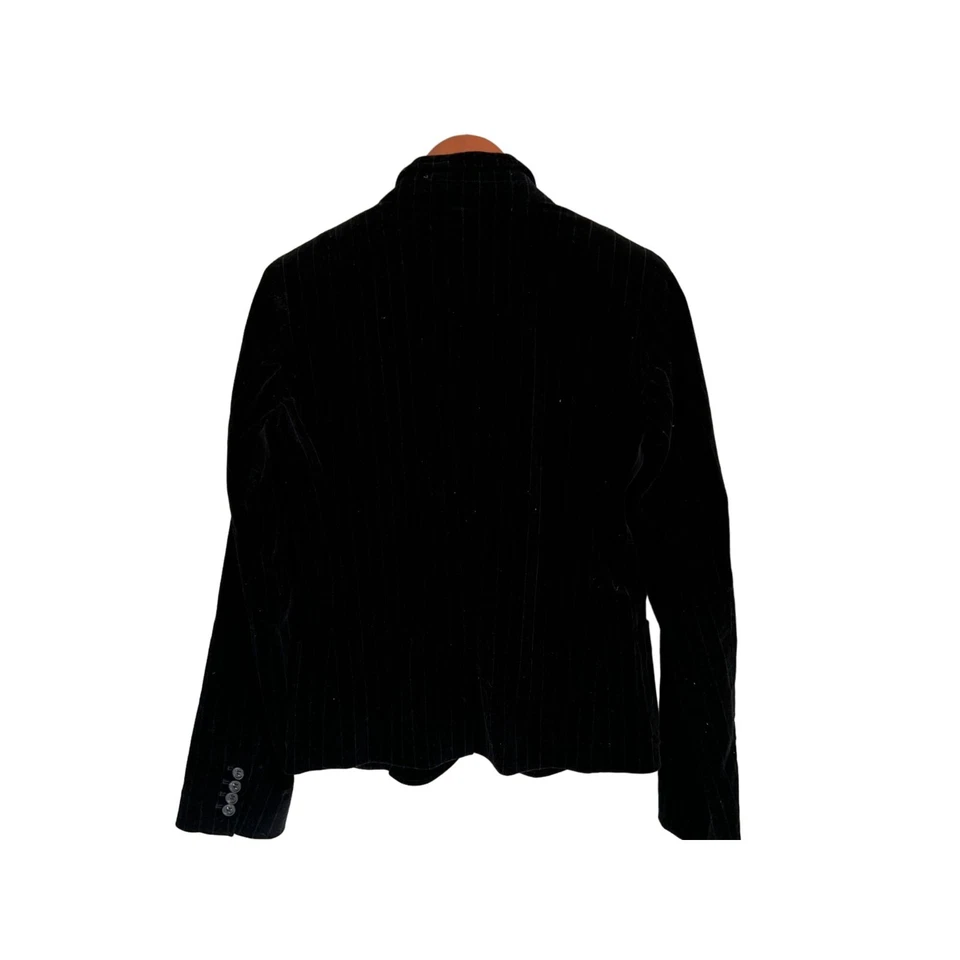 J. Chaqueta Blazer Crew Terciopelo Hacking 3 Botones Rayas Completamente Forrada Negra Talla 10 Foto 3 de 4