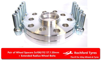 5x112 57.1 13-17 Mk3 bulloni OE per SKODA Octavia VRS DISTANZIALI RUOTA 20mm 2