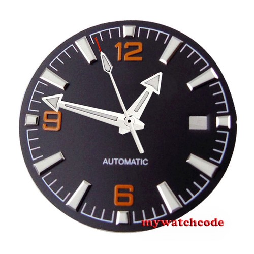 31mm Sterile Black Watch Dial Fit Japan NH35 NH36 ETA 2836 2824 Miyota 8215 8205 - Picture 17 of 20