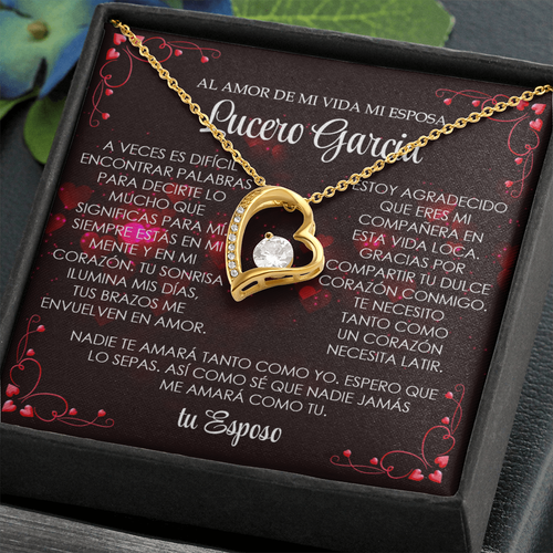 Cuello Regalo Personalizado Para Mi Expuesta Oro 18K Idea Aniversario San Valentín - Imagen 7 de 21