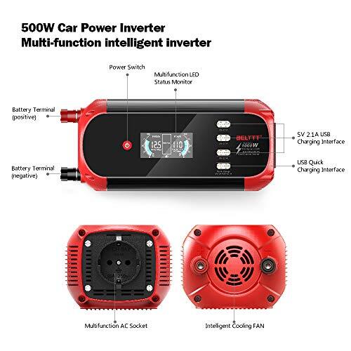 Inversor BELTTTT 500W/12V a 230V convertidor de tensión + 4 puertos USB - Imagen 9 de 9
