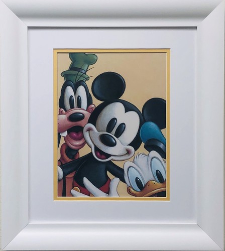Disney "Mickey, Goofy, Donald- Friends Forever" Custom Framed Animation Art New! - Picture 1 of 3