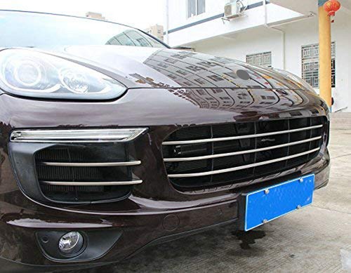 For Porsche Cayenne 2015-18 Stainless Steel Front Grille Grill Insert Cover Trim - Picture 4 of 12