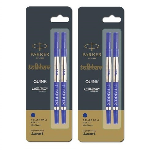 Parker Quink Rollerball Refill Blue Ink Medium Point Roller Ball Pen New Pack - Picture 6 of 9