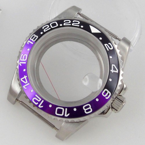 Sapphire Watch Case Black/Purple Insert fit NH35 ETA 2824 MIYOTA 8215 DG 2813 - Picture 10 of 20