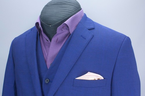 Tuta Ted Baker rialzata 3 pezzi uomo blu taglia giacca/gilet 38 S pantaloni 32 S - Foto 5 di 24
