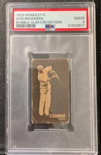 1933 Hoadley's Cricketers Don Bradman PSA 2 POP 2 Six Higher Bubble Gum NSW