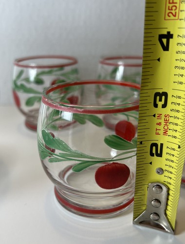 Vintage 6 Piece Juice Pitcher and 4 oz. Juice Glasses - Apple Tomato Cherries - Picture 9 of 10