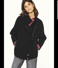 Bash Greige Coat/ Jacket Black 100% Wool. Size Us 1 - Uk 8-10