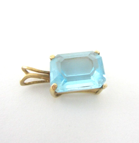 SCHÖNER DAMEN 14K GELBGOLD BLAUTOPAS ANHÄNGER 1,6G - Bild 2 von 8