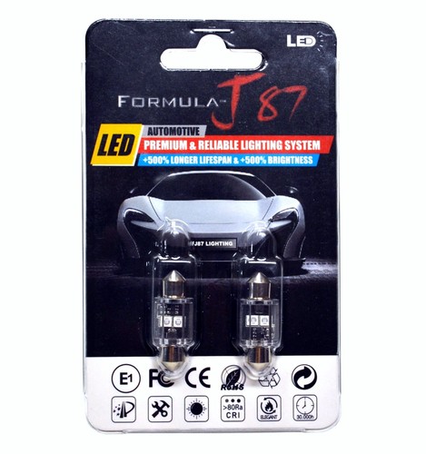 LED Light Canbus Error Free DE3021 5W Icy 8000K Two Bulbs Interior Dome Upgrade - Picture 2 of 12