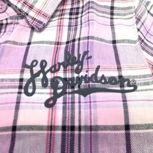 NEW Girls Harley-Davidson Pink Button Up Plaid Shirt Size 6/6x 1033206 - Picture 3 of 8